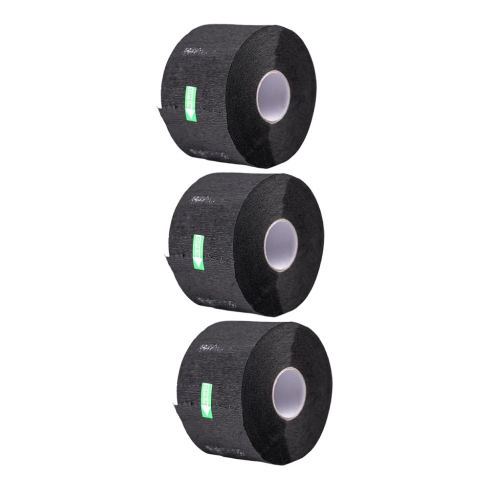 Gogogmee 3rolls Disposable Stretchy Neck Paper Strips for Hair Cutting Black Barber Neck Bands Professional Hairdressing Accessory for Salon Use Odorless and Durable Protection