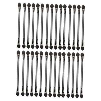 Gogogmee 30pcs Dual-sided Disposable Eyeshadow Applicators Lightweight Makeup Sponge Sticks for Easy Application for Travel and Everyday Use Black Makeup Tool