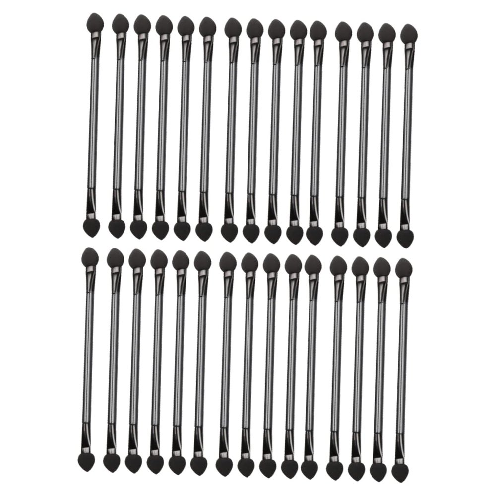Gogogmee 30pcs Dual-sided Disposable Eyeshadow Applicators Lightweight Makeup Sponge Sticks for Easy Application for Travel and Everyday Use Black Makeup Tool