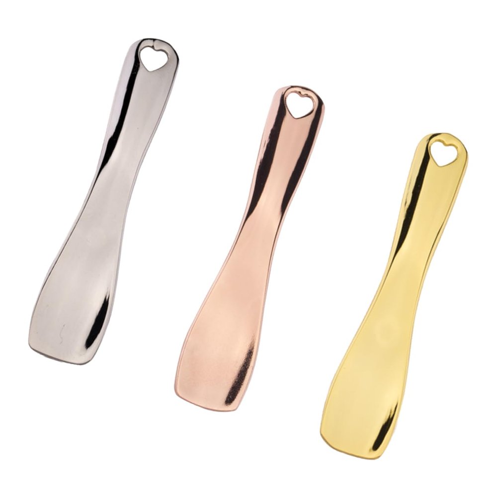 Gogogmee 3pcs Facial Cream Spoon Multi-function Metal Skin Care Tools for Applying Masks Creams and Lotions for Diy Cosmetics and Eye Massage Silver Rose Gold