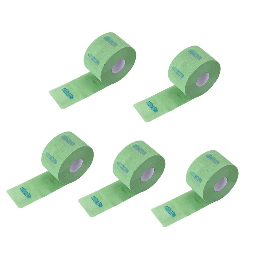 FOMIYES 5rolls Disposable Barber Neck Covering Strips of Haircutting Paper for Salon Use Protective Neck Band for Hair Dyeing and Styling Green