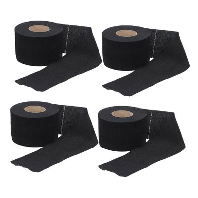 FOMIYES 4rolls Disposable Barber Neck Strips Stretchy Black Neck Protection Paper for Hair Cutting Salon Accessories Lightweight Easy to Use for Stylists and Home Users