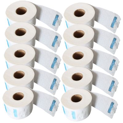 NOLITOY 10rolls Professional Neck Paper Strips for Barbers Disposable Stretchy Neck Protectors Essential for Hair Cutting Dyeing and Perming Safe and Convenient Salon Supplies