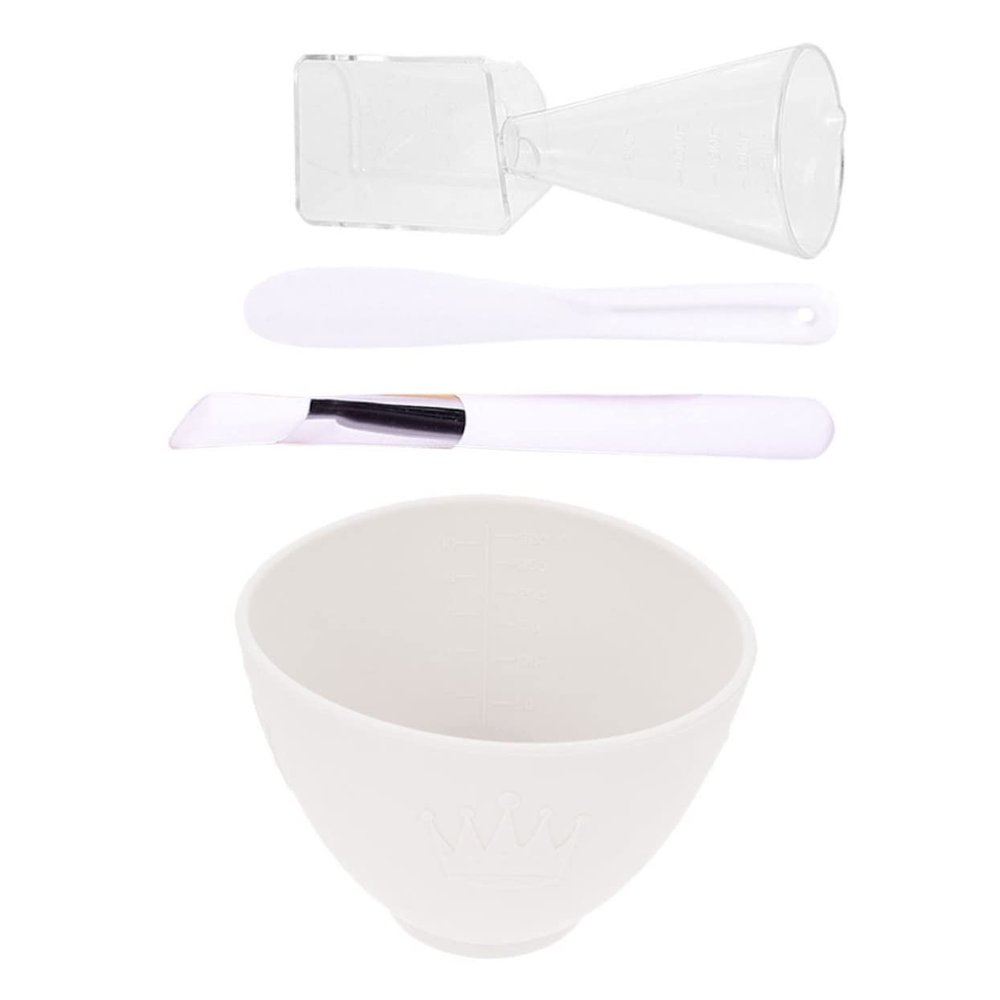 BIUDECO 1set Silicone Facial Mask Mixing Bowl Beauty Tool Kit for Mask Application Includes Bowl Brush Scoop and Spatula for and Home Skincare