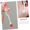 Baluue 6pcs Lidded Silicone Lip Brush for Lipstick Lip Application Portable Makeup Tool Dust Cover Easy to Use and Clean for Travel and Daily Makeup view 2