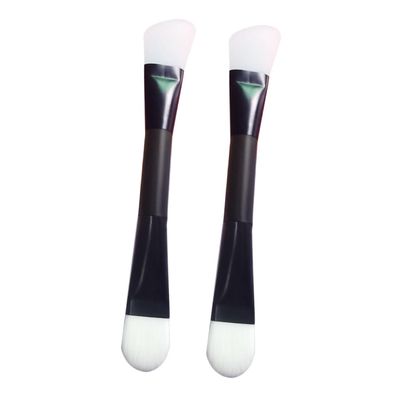 Baluue 2pcs Dual- Facial Mask Applicator Silicone Synthetic Hair Brush for Easy Application Travel-friendly Face Mask Tool for Women Keeps Hands Clean