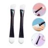 Baluue 2pcs Dual- Facial Mask Applicator Silicone Synthetic Hair Brush for Easy Application Travel-friendly Face Mask Tool for Women Keeps Hands Clean view 3