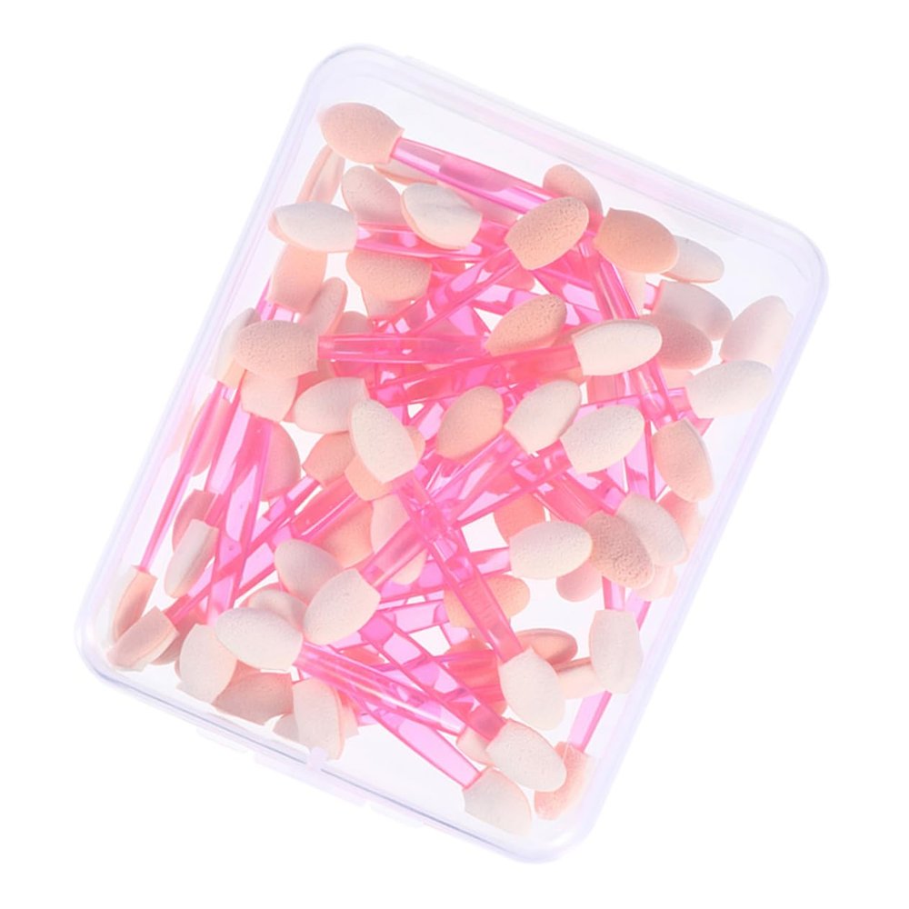 Baluue 50pcs Double-ended Latex Eyeshadow Sticks Disposable Eye Makeup Applicators for Eyeshadow Glitter and Lip Products Soft Tips and Comfortable Grip