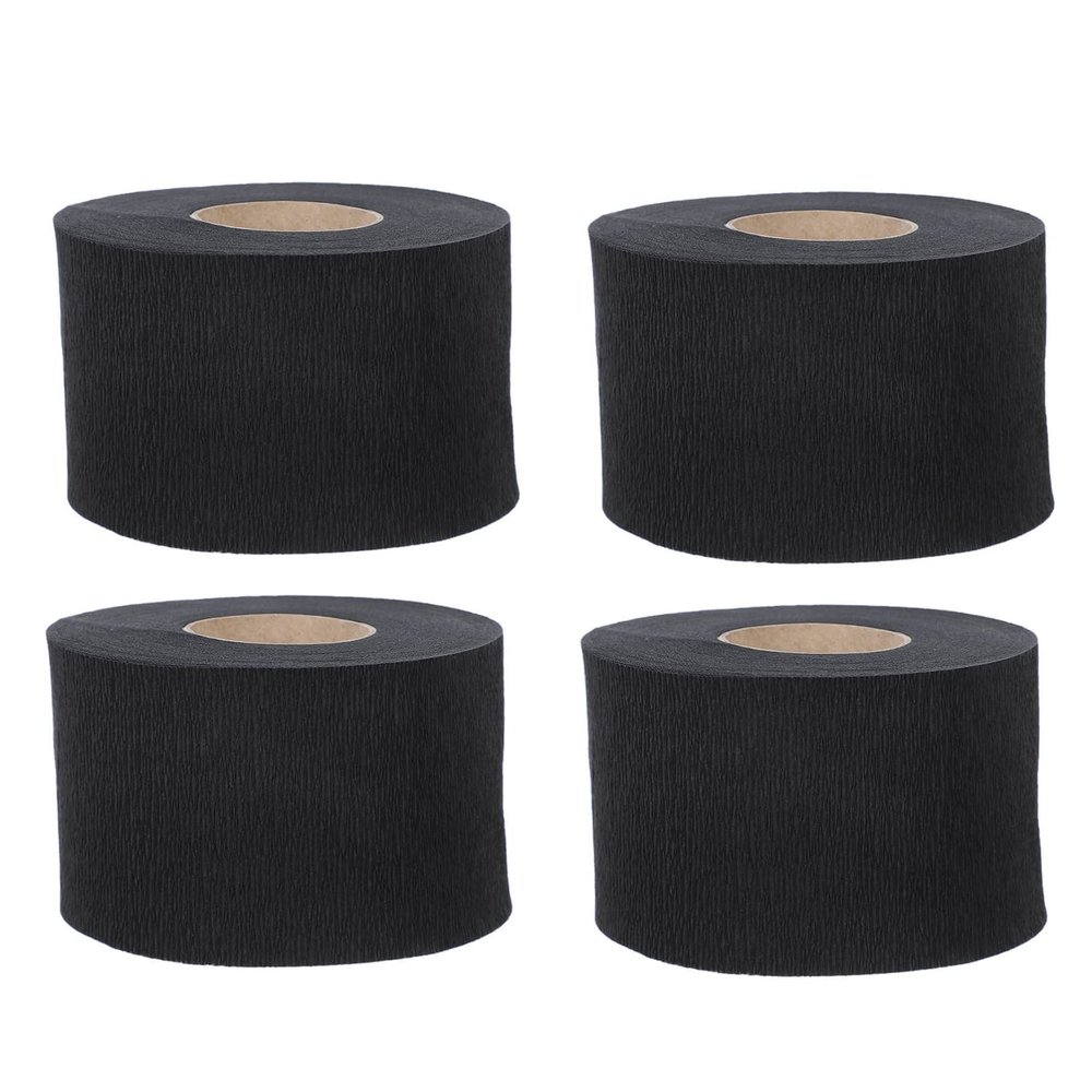 FOMIYES 4rolls Disposable Black Neck Paper Strips Stretchy Barber Neck Bands for Hair Cutting and Styling Set for Professional Salon Use