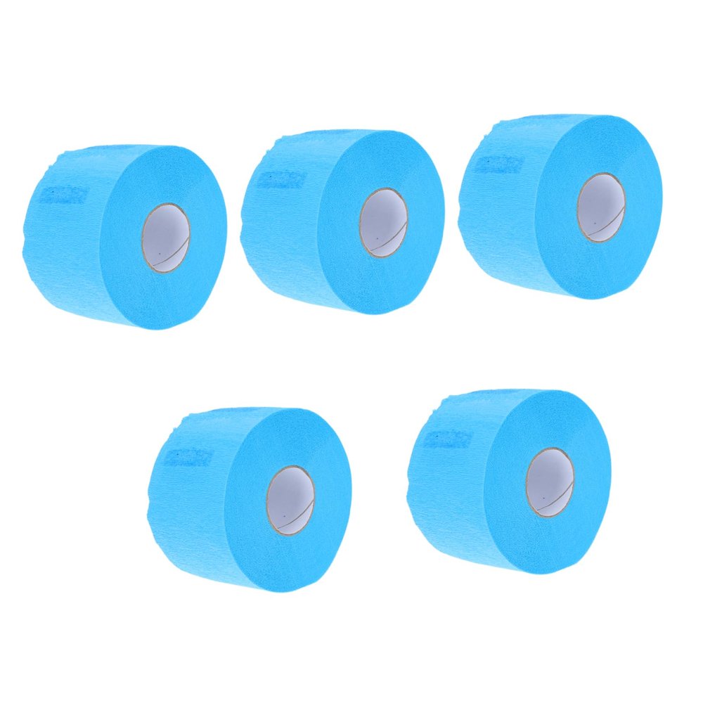 OHPHCALL 5rolls Disposable Neck Protector Paper for Barbershops of Flexible Hairdressing Neck Strips Skin-Friendly Easy to Use Covering for Haircuts Blue