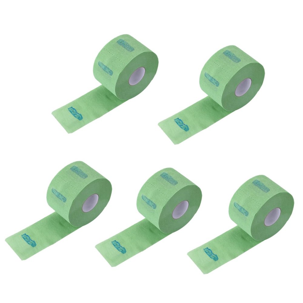 FOMIYES 5rolls Disposable Neck Covering Papers Protective Neck Paper for Haircutting and Diy Hairstyling Convenient Salon Supplies Green Color