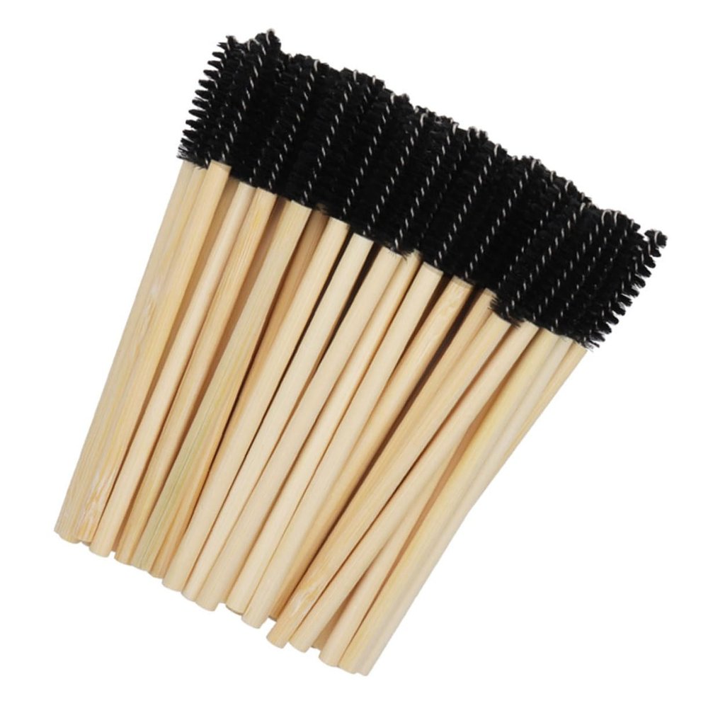 Baluue 100pcs Disposable Eyelash Eyebrow Brush Mascara Applicator Wand for Mascara Removal Lash Brush for Eye Makeup and Portable