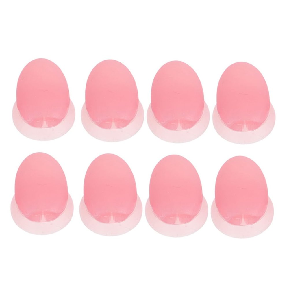 Baluue 8pcs Silicone Lip Brush Covers Reusable Makeup Brush Protectors for Loss and Dustproof Storage for Travel and Daily Use Semi Red Design