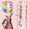 ALAZCO Set of 12 Dual-Sided Nail File Emery Board Heavy Medium Grit Cushioned Washable Easy Grip Comfortable Filing Smoothing Finishing Nails 6.5 Travel TSA Approved (Retro Circles) view 2