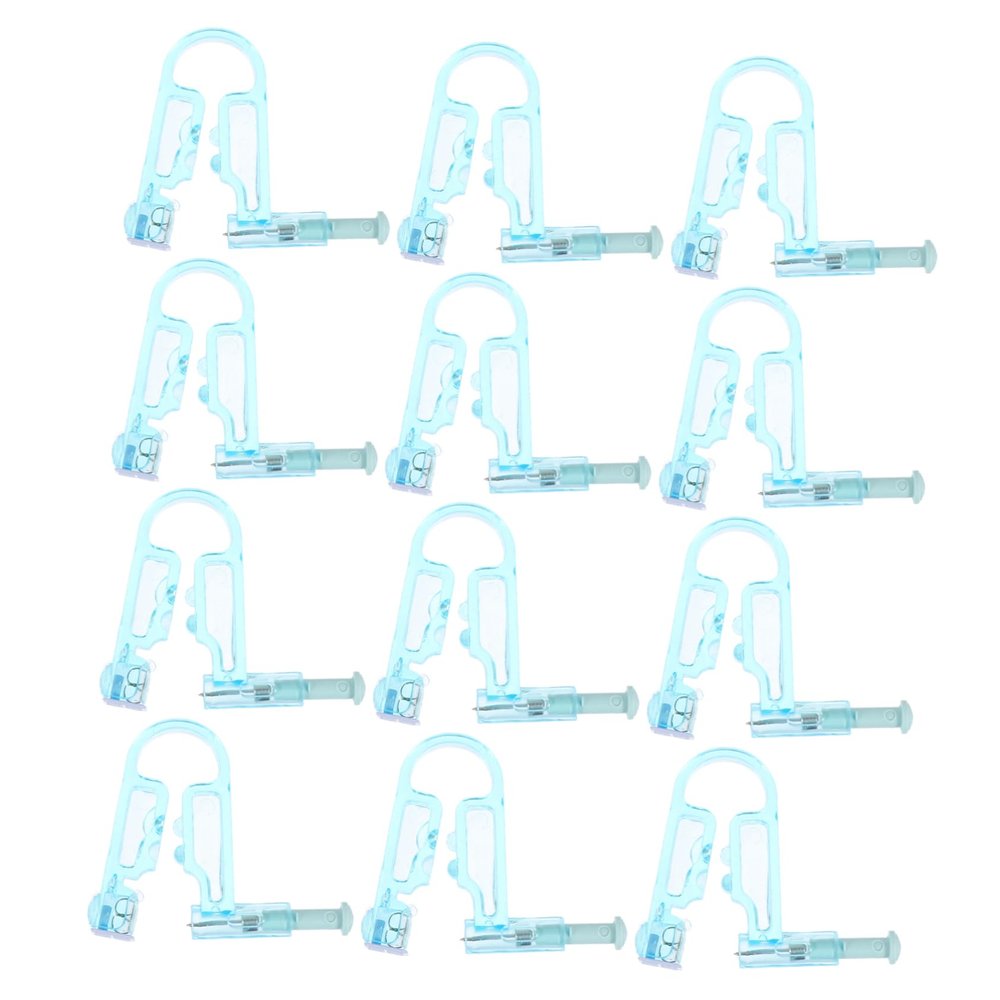 FOMIYES 12pcs Disposable Ear Piercers Low Pain Ear Hole Piercing Tools Easy to Use Self Piercing Kit Sky-Blue
