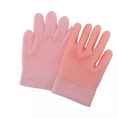1 Pair Moisturizing Gloves with Gel LiningDry Hand RepairHydrating Cracked Hand Healing GlovesSoft Hydrating & Infused Gel Spa Gloves(Pink)