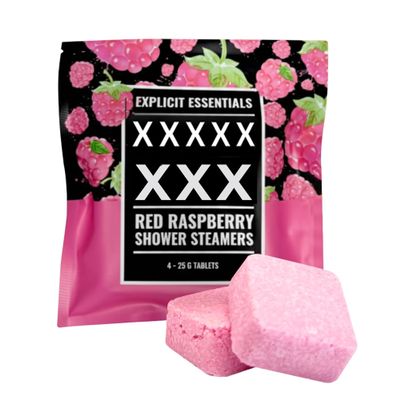 Explicit Essentials Bad Ass B Shower Steamers | Sweet Red Raspberry Aromatherapy Shower Steamers | Relaxation & Stress Relief Spa Gift for Self-Care, Christmas & Holidays