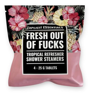 Explicit Essentials Fresh Outta Fs Shower Steamers | Tropical Hibiscus Aromatherapy Shower Steamer for Relaxation & Stress Relief | Spa Shower Gift for Self-Care, Birthdays, Christmas & Holidays