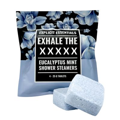 Explicit Essentials Exhale The BS Eucalyptus Mint Shower Steamers | Aromatherapy Eucalyptus and Mint Shower Steamers | Relaxation & Stress Relief Spa Gift for Self-Care, Christmas & Holidays