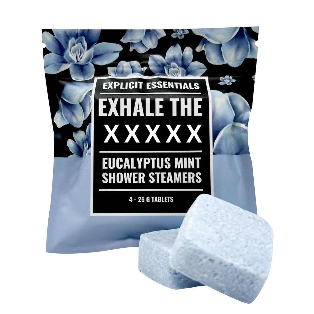Explicit Essentials Exhale The BS Eucalyptus Mint Shower Steamers | Aromatherapy Eucalyptus and Mint Shower Steamers | Relaxation & Stress Relief Spa Gift for Self-Care, Christmas & Holidays