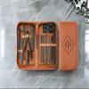 26 Piece Personalized Leatherette Travel Manicure Set, Stainless Steel view 2