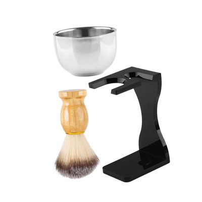 ASAKKURA Beard Brush and Shaving Bowl with Comfortable Handle and Shaving Brush Holder for Men Durable Easy to Clean Grooming Kit