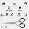 FABINOC Beard and Mustache Scissors for Men 5" with 2 Combs & Pouch  German Quality Stainless Steel Hand-Forged Grooming Scissors for Facial Hair Trimming (Silver) view 3