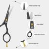 FABINOC Beard and Mustache Scissors for Men 5" with 2 Combs & Pouch  German Quality Stainless Steel Hand-Forged Grooming Scissors for Facial Hair Trimming (Black) view 2