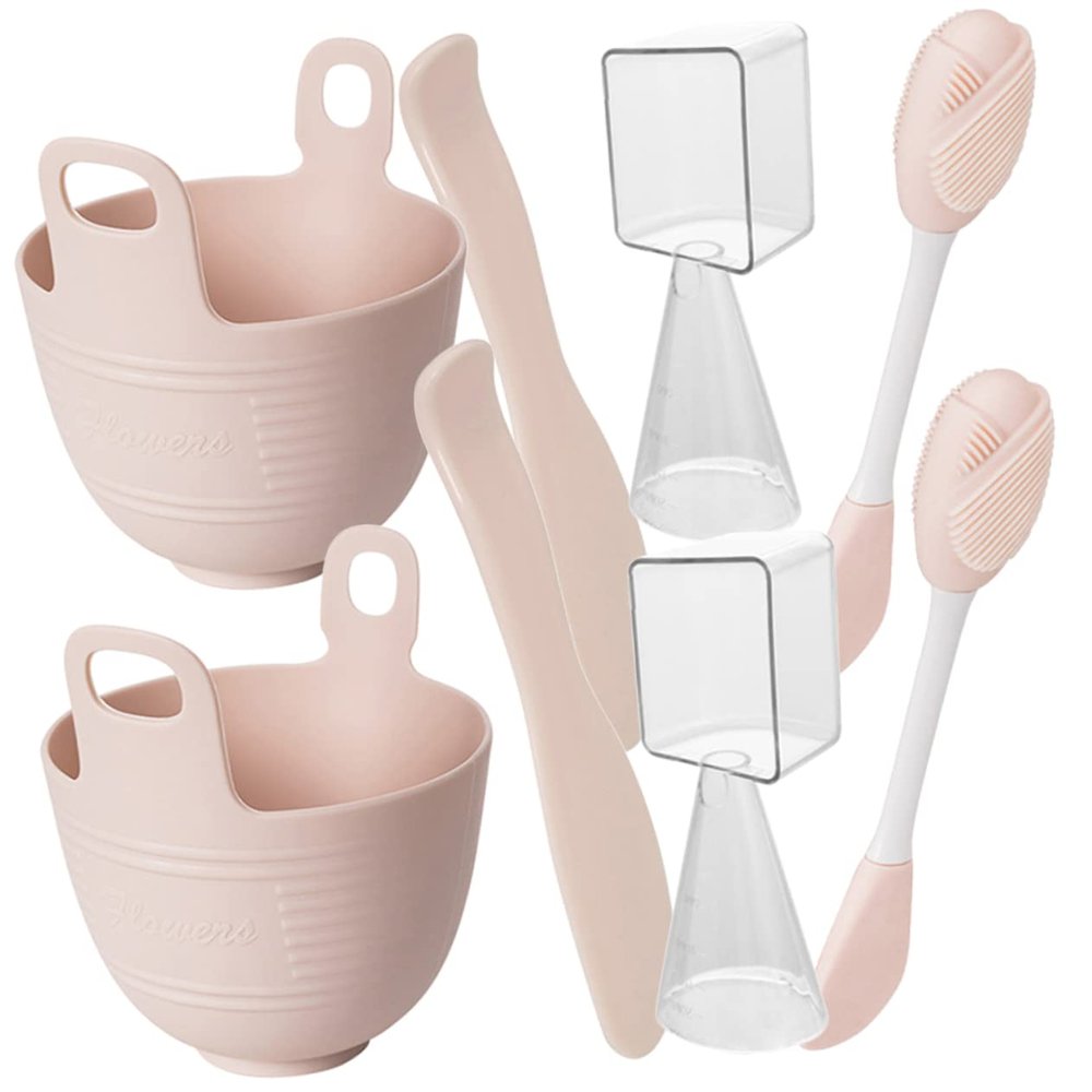 minkissy 2sets Facial Mask Bowl Brush of Silicone Mixing Bowls for Women for Homemade Skin Care and Face Masks Includes Essential Tools for Mixing and Application