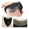 Men's Baldness Cover Wig Men's Toupee Toupee Real Human Hair Frontal Hairpiece with Soft Thin Skin PU Base V-Shape Front Toupee Natural Hair Replacement System Men's Daily Travel Wig(2.5cm x 16cm) view 1