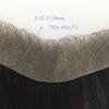 Men's Baldness Cover Wig Men's Toupee Toupee Real Human Hair Frontal Hairpiece with Soft Thin Skin PU Base V-Shape Front Toupee Natural Hair Replacement System Men's Daily Travel Wig(2.5cm x 16cm) view 3