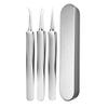 xwxwseui Usiveinborn Blackhead Remover Upgraded, Usiveinborn Blackhead Tweezers, Professional Upgraded Facial Blackhead Remover Tweezers, Blackhead Remover Tools Sets (A1-Silver-3pcs) view 1