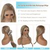 13x6 Ash Blonde Highlight Lace Front Wig Human Hair 20 Inch Straight Ash Brown to Blonde Balayage Wig Human Hair 180% Density Glueless Ombre Brown to Platinum Highlights HD Lace Wigs for Women view 4