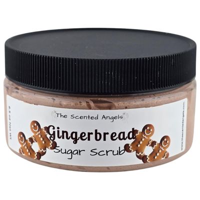 TSA Handmade Luxurious Holiday, Christmas Sugar Scrubs, Body Wash Exfoliator, Deep Clean, Spa, Skin Care, Dry Skin, Moisturizer, Scented, Women, Men, Gift, 6.5 oz Jar (Gingerbread)