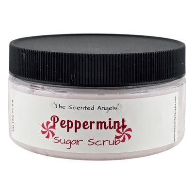 TSA Handmade Luxurious Holiday, Christmas Sugar Scrubs, Body Wash Exfoliator, Deep Clean, Spa, Skin Care, Dry Skin, Moisturizer, Scented, Women, Men, Gift, 6.5 oz Jar (Peppermint)