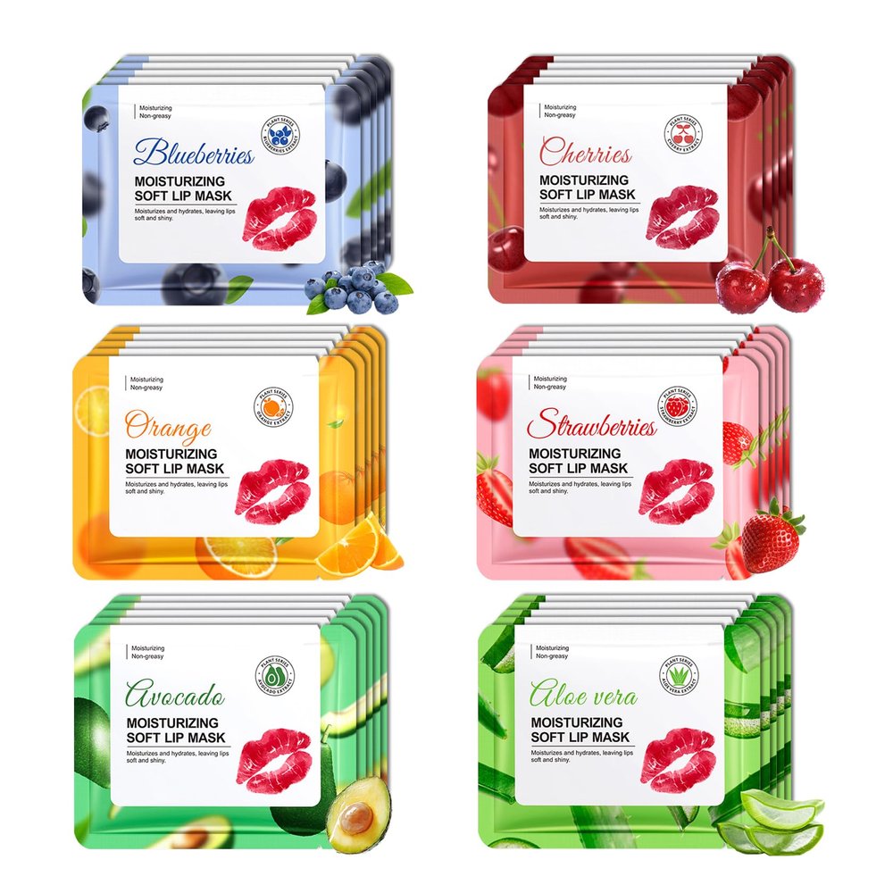 30PCS Moisturizing Lip Masks Set, Overnight Bulk Lip Patches, Long-lasting Hydrating Sleeping Lip Plumping Masks for Women