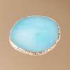 Resin Nail Art Palette, Gold Hem Trim Agate Texture Mixing Display Board for Nail Salon, Round Palette for Makeup, Delicate Finish, Art Color Mixing Palette Painting Tray (Blue) view 3