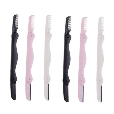 OSOLADY 6pcs Portable Eyebrow Hair Shaper Razor Set Double-sided Trimmer Shaving Grooming Remover Kit Women Dermaplane Razor Precision Trimming Safe Easy to Use