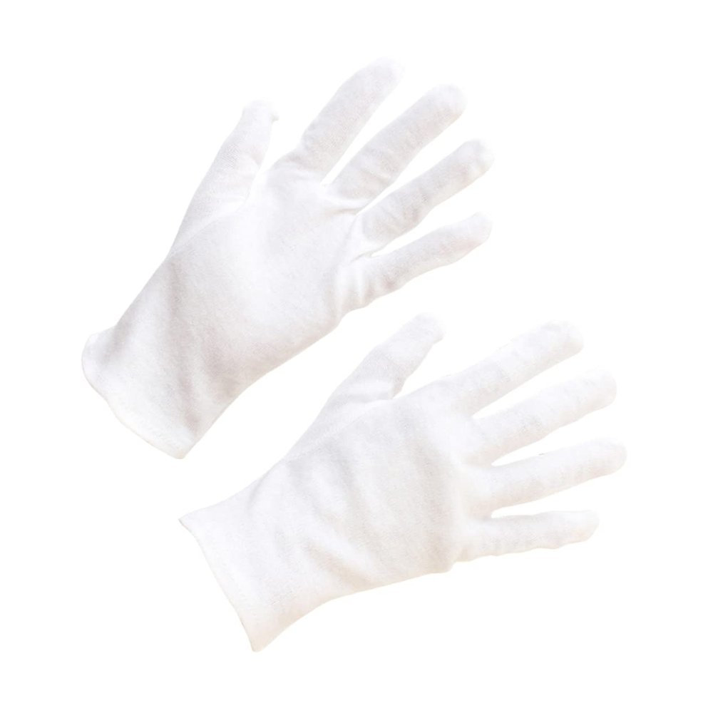 COSMEVIVI 12pairs Cotton Gloves Protective Jewelry Touching Gloves for Industrial Work Cleaning Gardening Design Thickened for
