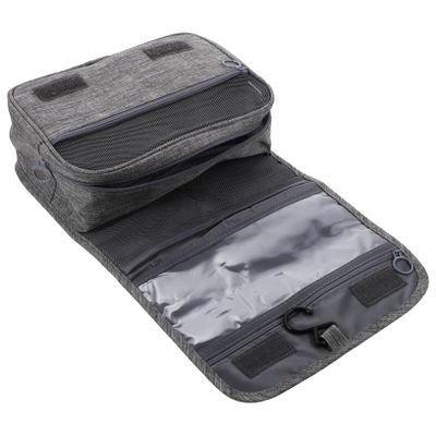 ASAKKURA Hanging Hook Toiletries Bag Large Capacity Portable Travel Cosmetic Organizer for Toiletries Makeup and Daily Essentials Grey Color Multi-pocket Design