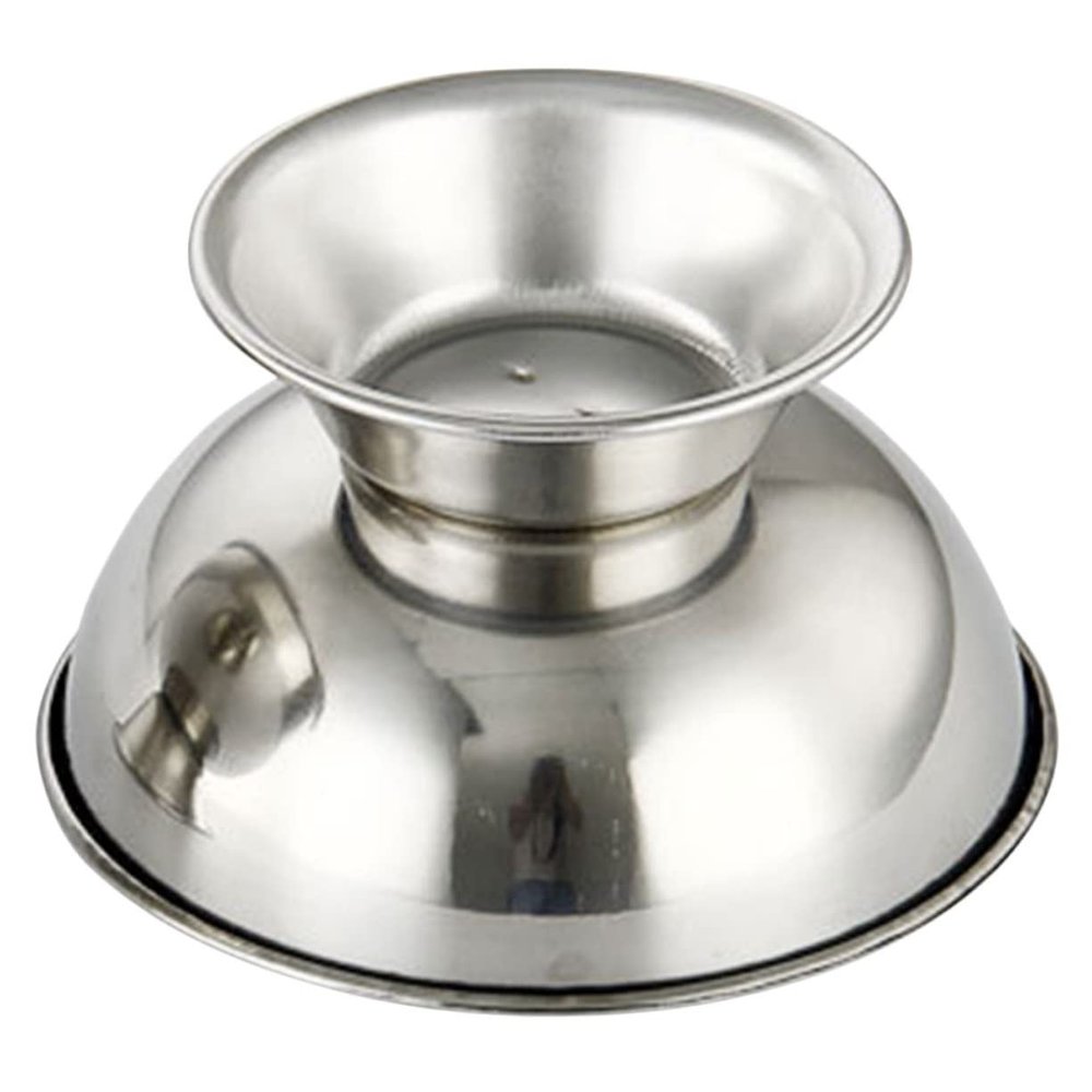 IWOWHERO 2pcs Stainless Steel Shaving Bowl Stable Footed Base for Men and Shaving Cup for Rich Creation