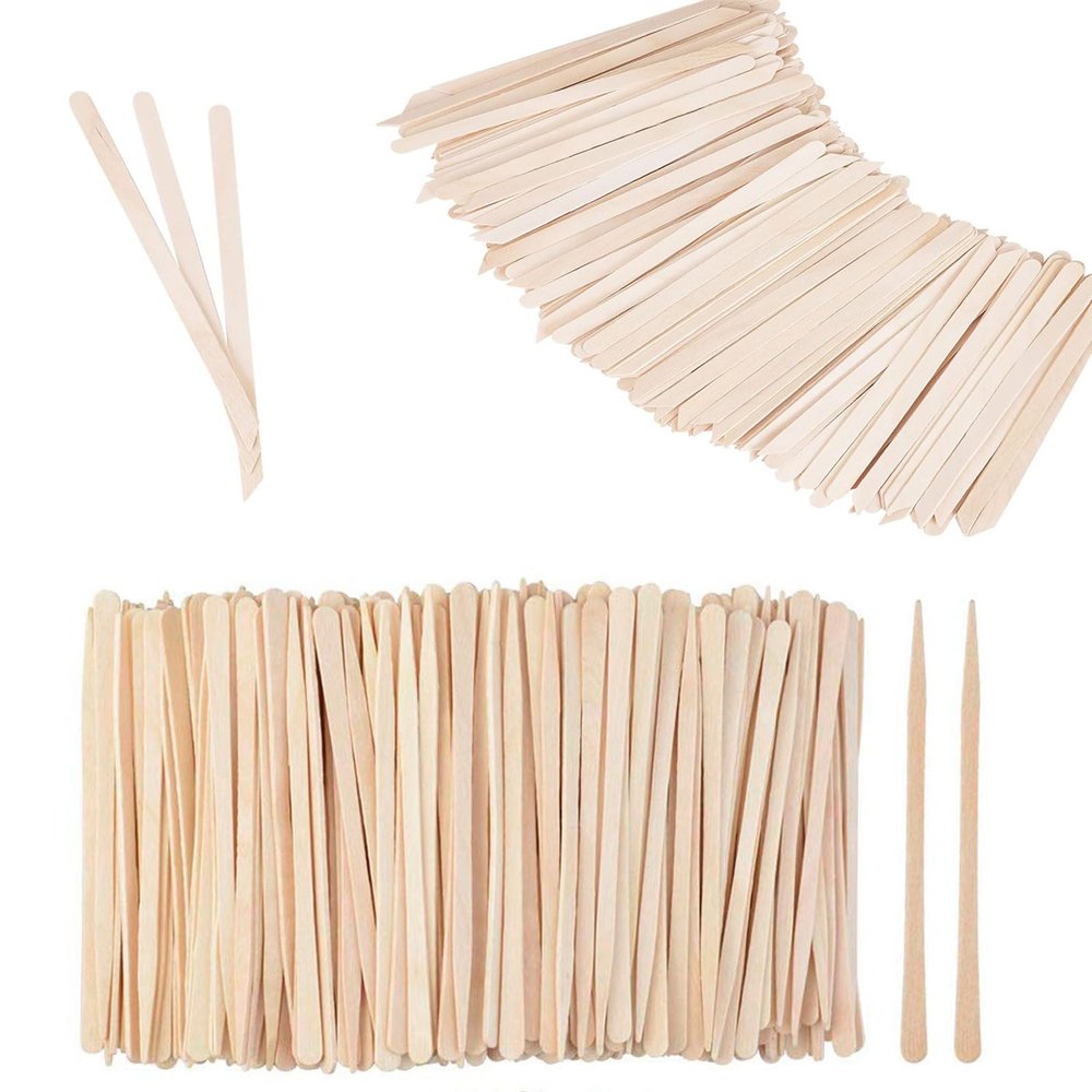 1200 Pack Wooden Waxing Sticks Wax (Without Handle) and 1200Pcs Small Waxing Sticks (Slanted Handle)