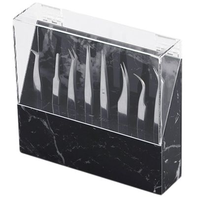 Lash Tweezer Holder, Dust-Proof Acrylic Tweezer Holder with 8 Holes, Sturdy Portable Tweezer Stand for Eyelash Extensions Supplies Acrylic Display Stand, Lash Tweezer Holder