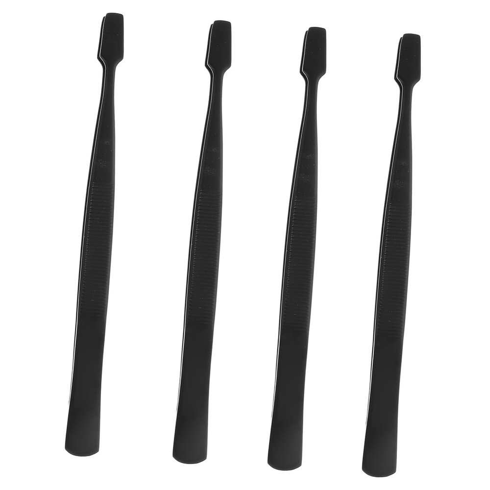 MUSISALY 4pcs Stainless Steel Eyelash Extension Tweezers Ergonomic Lash Applicator Tweezers for Easy Application of Fake Lashes and Comfortable Grip for Beginners and Professionals
