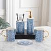 TEOYETTSF Sanitary Toiletries Set Ceramic Six-Piece Bone Porcelain Bathroom Tooth Brushing Gargle Cup view 2