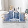 TEOYETTSF Sanitary Toiletries Set Ceramic Six-Piece Bone Porcelain Bathroom Tooth Brushing Gargle Cup view 4