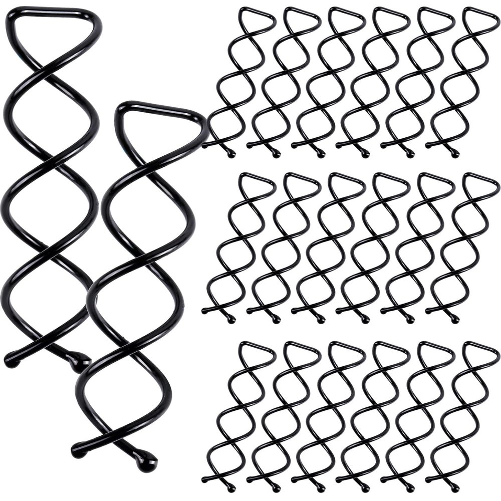 20PCS Spiral Hair Pins, Spin Pins Spiral Bobby Pins for Girls, Women and Kids, Non-Scratch Round Clip & Bun Twist, Stylish Bun Bobby Pins, Premium Spin Pins for Hair, Black