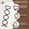 20PCS Spiral Hair Pins, Spin Pins Spiral Bobby Pins for Girls, Women and Kids, Non-Scratch Round Clip & Bun Twist, Stylish Bun Bobby Pins, Premium Spin Pins for Hair, Black view 3