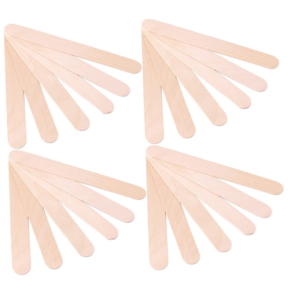 SKISUNO Tongue Depressors Wax 200pcs Large Wax Sticks for Body Facial Hair Removal Share Family