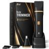Electric Razor for Men, IPX7 Waterproof Versatile Shaver for Temple, Groin, Nose, Ear Hairs, Beard, Body Hair Trimmer for Men, Painless Grooming Kit with 2 Replaceable Ceramic Blade Heads view 1